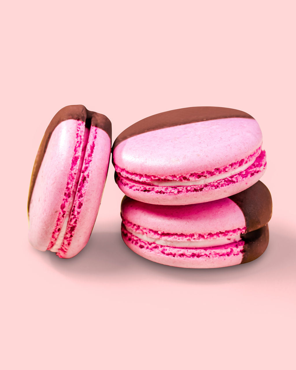 Chocolate Strawberry Macarons