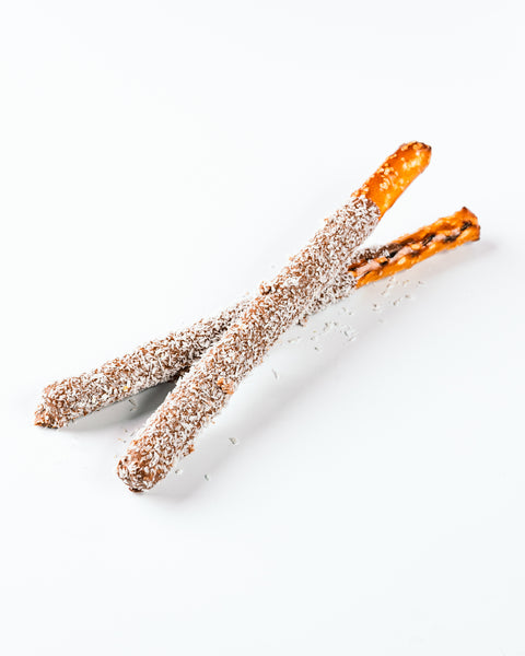 Coconut Chocolate Pretzel Sticks