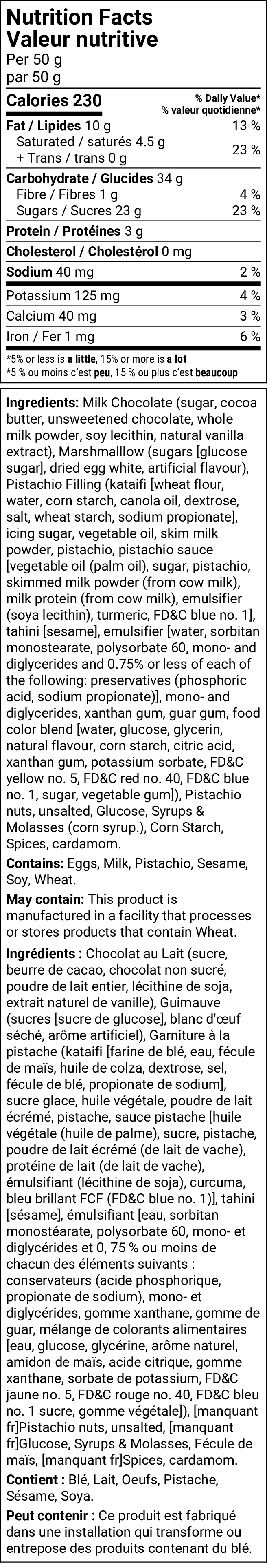 Nutritional information