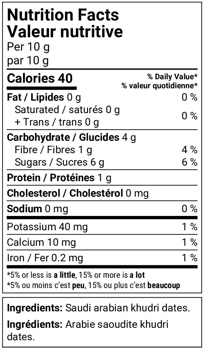 Nutrition facts
