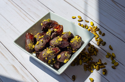 One Bite | Pistachio Palm Bites - Palm Bites® - Chocolate Dates -