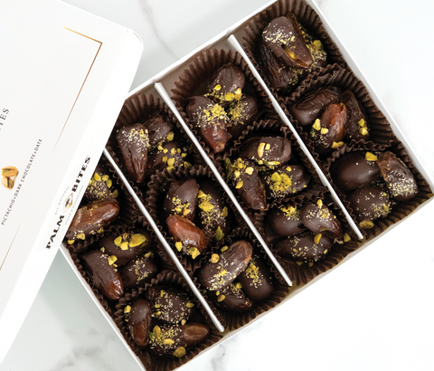 One Bite | Pistachio Palm Bites - Palm Bites® - Chocolate Dates -